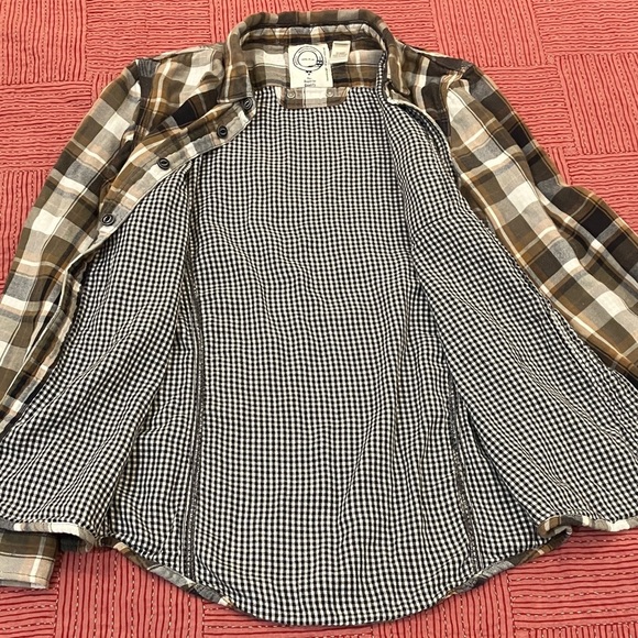 Diesel Brown White black Plaid cotton flannel long sleeve button up Shirt - Picture 14 of 16